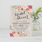 素朴フローラブライダルシャワー/水彩色背景 招待状 (スタンド正面)