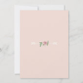 素朴フローラブライダルシャワーBOHO赤面水色 招待状 (裏面)