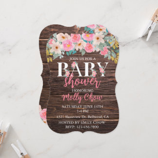 素朴フローラブラケットコーナー招待状