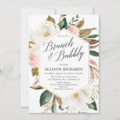 素朴フローラブランチ気泡ブライダルシャワー 招待状 (正面)