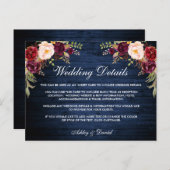 素朴フローラブルーウッド結婚ズ詳細カード ポストカード (正面/裏面)