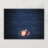 素朴フローラブルーウッド結婚ズ詳細カード ポストカード (裏面)