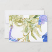 素朴フローラブルー結婚フラワーズ サンキューカード (裏面)