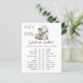 素朴フローラブーツブライダルシャワーゲームカード (スタンド正面)