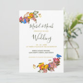 素朴フローラプロテア地球に優しコ結婚カト 招待状 (スタンド正面)