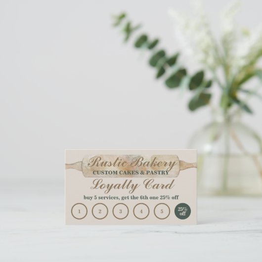 素朴フローラベーカリー買ロイヤリティ5は無料 名刺 (スタンド正面)