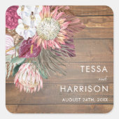 素朴フローラボヘ結婚ミアン封筒用シール スクエアシール (正面)