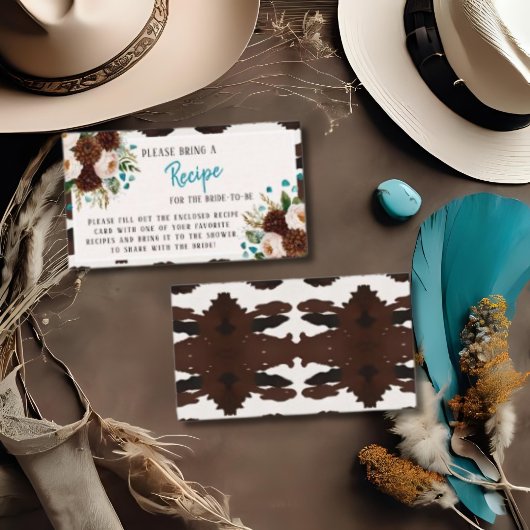 素朴フローラボーホレシピ要求ブライダルシャワー エンクロージャーカード