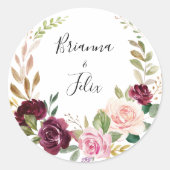 素朴フローラボ結婚タニカル封筒用シール ラウンドシール (正面)
