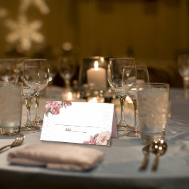 素朴フローラマウヴ結婚ズ プレイスカード