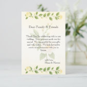 素朴フローラミニマ結婚リスト サンキューカード (スタンド正面)