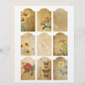 素朴フローラミニラベルスクラップブック装飾 (正面/裏面)