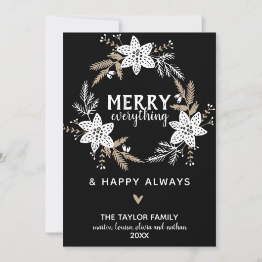 素朴フローラメリー全クリスマス シーズンカード (正面)