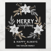 素朴フローラメリー全クリスマス ワインラベル (シングルラベル)