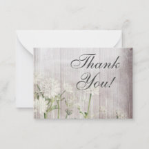 素朴フローラモダンThank You Note Card