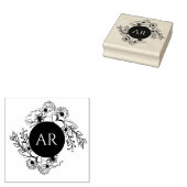 素朴フローラモノグ結婚ラム ラバースタンプ (押印)