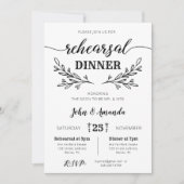 素朴フローラリハーサルディナー招待状 招待状 (正面)