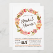 素朴フローラリースブライダルシャワー招待状 招待状 (正面/裏面)