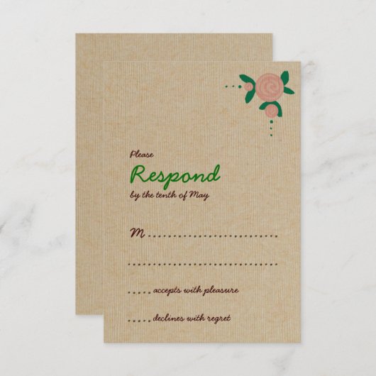 素朴フローラリース反応 出欠カード (正面/裏面)