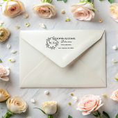 素朴フローラリース差出人住所 セルフインキングスタンプ