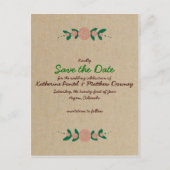 素朴フローラリース日付の保存 案内ポストカード (正面)