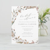素朴フローラリース水彩ブライダルシャワー 招待状 (スタンド正面)