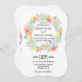 素朴フローラリース結婚式招待状 招待状 (正面/裏面)