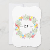 素朴フローラリース結婚式招待状 招待状 (裏面)