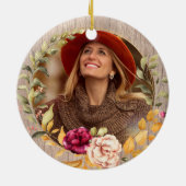 素朴フローラリース記念クリスマス セラミックオーナメント (裏面)