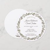 素朴フローラリースSweet sixteen 招待状 (正面/裏面)