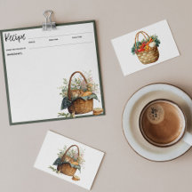 素朴フローラレシピカード | ヴィンテージピクニックバスケット