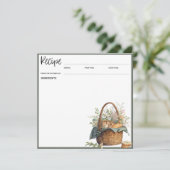 素朴フローラレシピカード | ヴィンテージピクニックバスケット (スタンド正面)