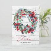素朴フローラレッドウッドクリスマスリース シーズンカード (スタンド正面)