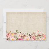 素朴フローラレースアイボリーBurlap日付を保存 セーブザデート (裏面)