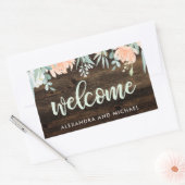 素朴フローラロマ結婚ンス |ようこそ 長方形シール (封筒)
