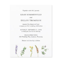 素朴フローラワイルドフラワーバジェット結婚式招待状
