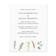 素朴フローラワイルドフラワーバジェット結婚式招待状
