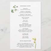 素朴フローラワイルドフラワーバジェット結婚式 プログラム チラシ (裏面)