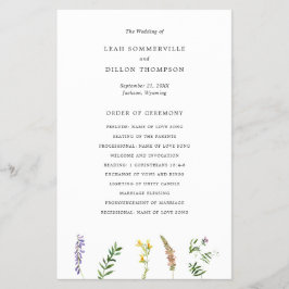 素朴フローラワイルドフラワーバジェット結婚式 プログラム チラシ