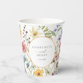 素朴フローラワイルドフラワー春の結婚式 紙コップ (正面)