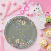 素朴フローラワシンプルルドフラワ結婚ーズ ペーパープレート (パーティー)