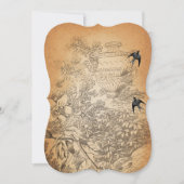 素朴フローラヴィンテージバ結婚リズ 招待状 (正面)