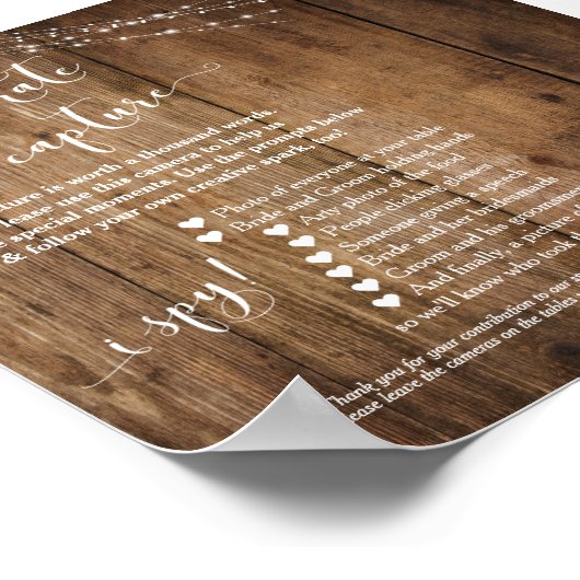 素朴フローラ使い捨てカメラの指示記号 ポスター (角)