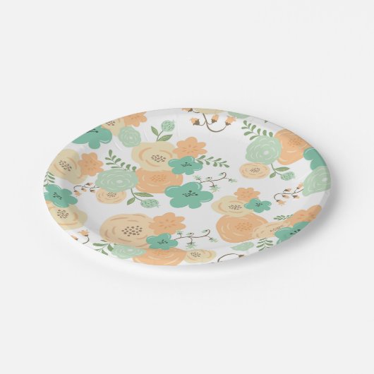 素朴フローラ使い捨てパーティー紙プレート ペーパープレート (アングル)