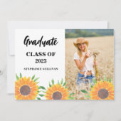 素朴フローラ写真の卒業発表 招待状 (正面)