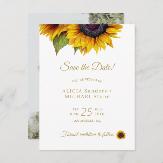 素朴フローラ写真は日付を保存結婚する 案内ポストカード (正面/裏面)