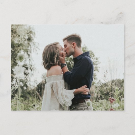 素朴フローラ写真は日付を保存結婚する 案内ポストカード (裏面)