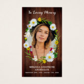 素朴フローラ写真葬儀記念祈りの言葉カード (正面)