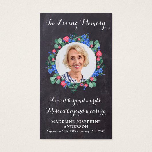素朴フローラ写真記念祈りの言葉カード葬儀 (正面)