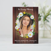 素朴フローラ写真記念祈りの言葉カード葬儀 (スタンド正面)